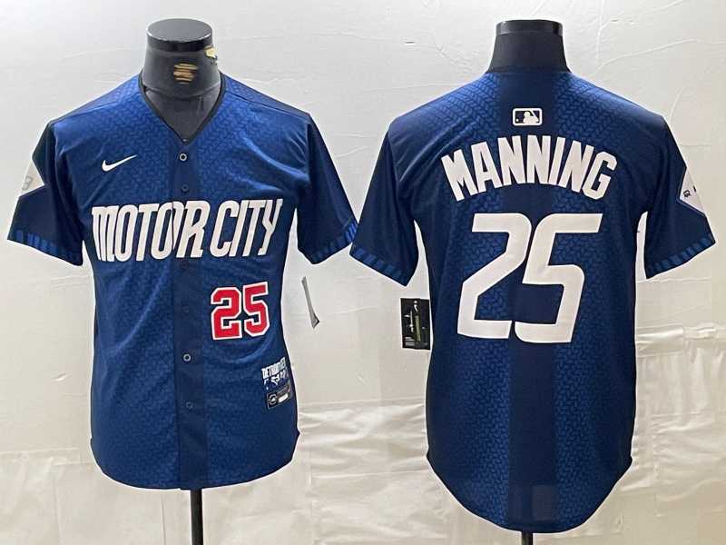 Men%27s Detroit Tigers #25 Matt Manning Number 2024 Navy City Connect Cool Base Limited Stitched Jersey